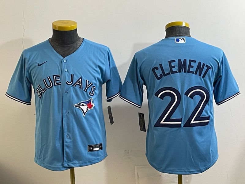 Youth 2025 Nike Toronto Blue Jays #22 Clement Light Blue Game MLB Jersey 05
